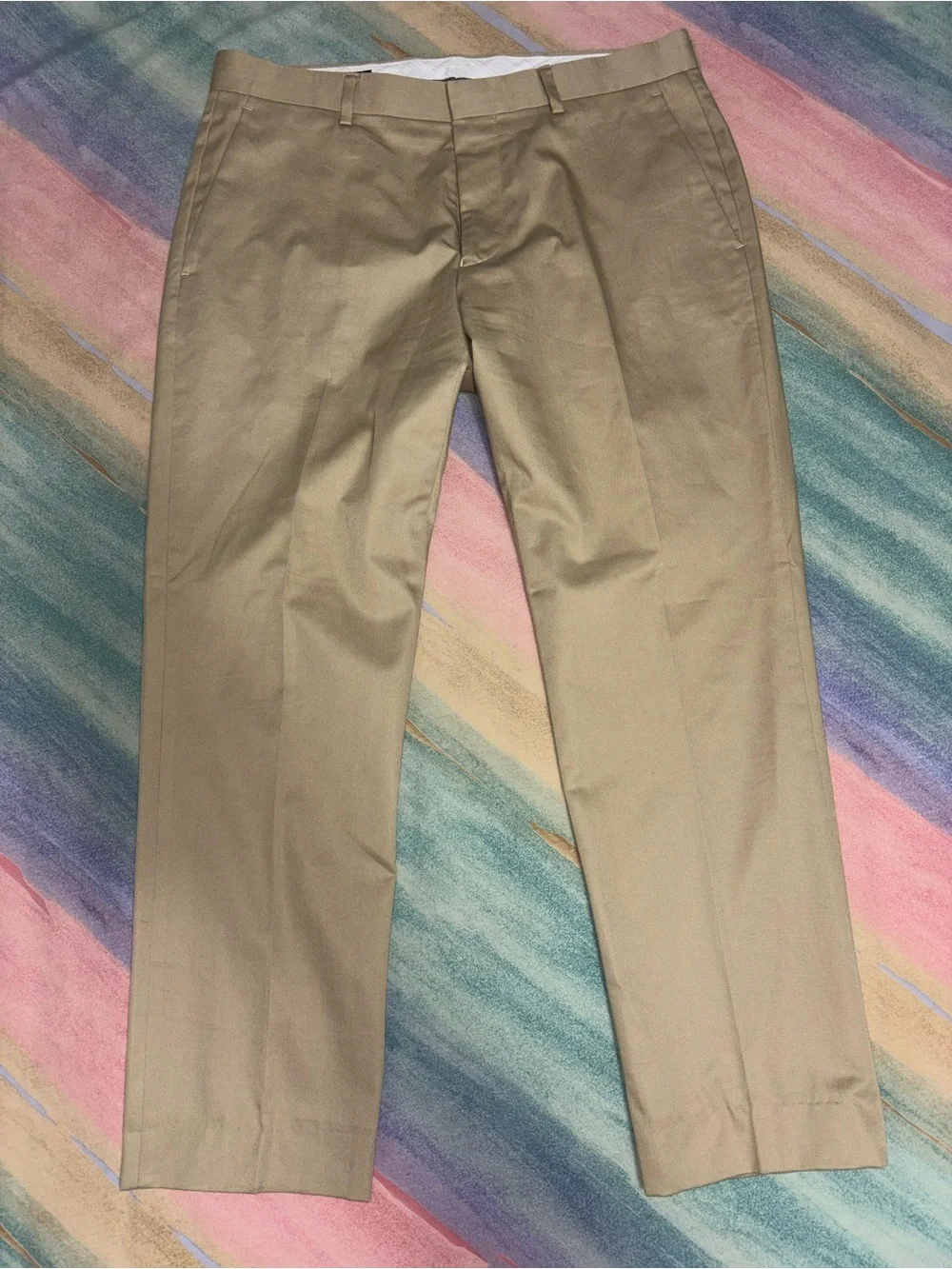J. Crew Ludlow Slim tan Italian Suit (Jacket/Pants) size 40S cotton